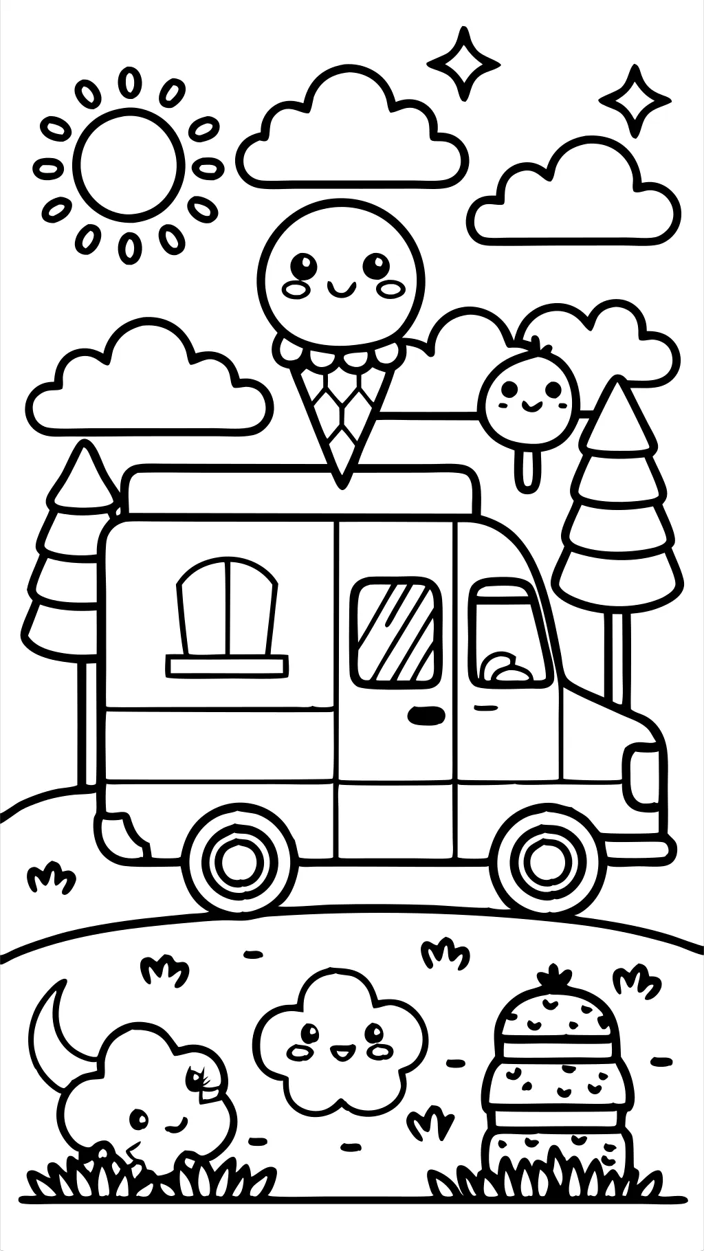 ice cream truck coloring page